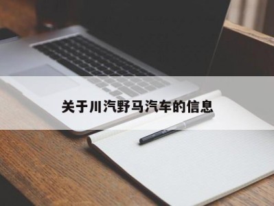 关于川汽野马汽车的信息
