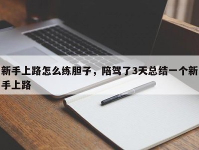 新手上路怎么练胆子,陪驾了3天总结一个新手上路